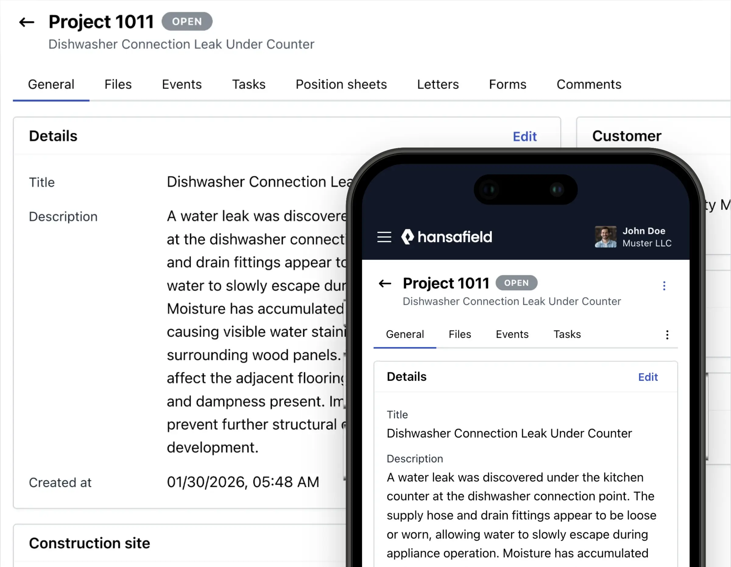 Mobile and desktop views